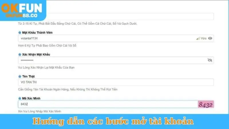 Hướng dẫn các bước mở tài khoản